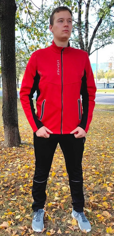 Утеплённый лыжный костюм ArsWear Red Professional с лямками мужской