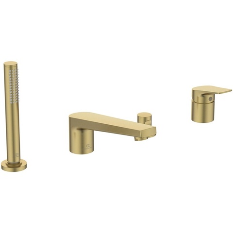 Ideal Standard La Dolce Vita BD671A2 Набортный смеситель для ванны/душа под 4 отверстия PVD Brushed Gold (Шлифованное Золото)