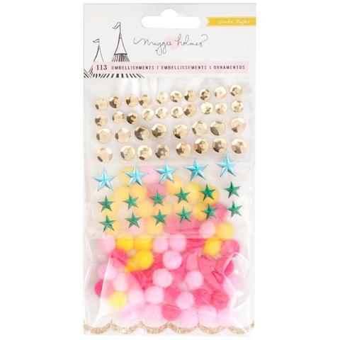 Набор украшений: пайетки, стразы, помпоны - Maggie Holmes Carousel Small Embellishments -113 шт