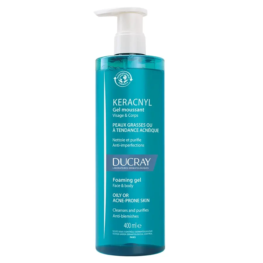 Гель очищающий Ducray Keracnyl Gel Moussant 400 мл