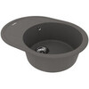 Lemark Lacha 9910053 Кухонная мойка 620 врезная овальная с крылом из кварцгранита цвет: Серый шёлк