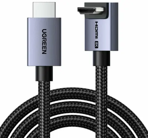 Кабель UGREEN HD188 (85242) HDMI Straight-To-Curved 8K@60Hz круглый, 3м, серый