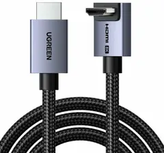 Кабель UGREEN HD188 (85242) HDMI Straight-To-Curved 8K@60Hz круглый, 3м, серый
