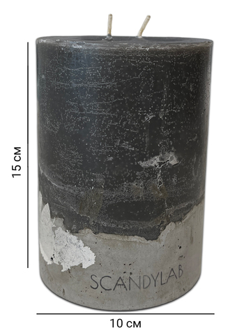 Интерьерная свеча 10х15см SCANDYLAB Beton Candle (серая) SICB-10-15-GR
