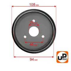 Диск фрикционный UNITED PARTS для снегоотбрасывателя D110хd94хd25мм между отверстиями крепления 46мм, толщина 16мм ( KCM24-02C-02A) (90-1358)