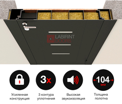 Входная металлическая дверь Лабиринт INFINITY (ИНФИНИТИ) Бетон темный / 29 Кварц черный