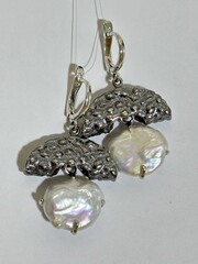 Раковина (серьги  из серебра)