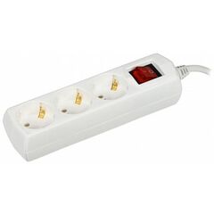 Удлинитель бытовой 3 гн, 7 м, 3х1 мм2, 10 А, выкл, IEK, Generica, WYP10-10-03-07-ZK-G