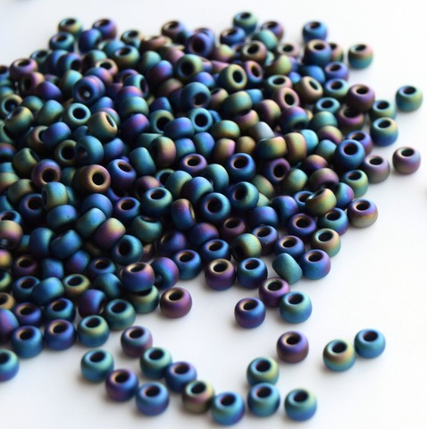 15/0 RR-0401FR Бисер круглый Миюки Радужный матовый /Miyuki round 15/0Matted Multi Iris