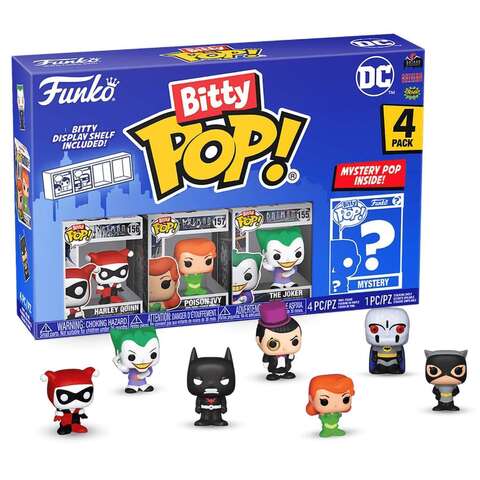 Funko Bitty POP! DC Comics S3 Harley Quinn+Poison Ivy+Joker+Mystery (1 of 4) 4PK