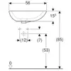Geberit Citterio 500.542.01.1 Накладная раковина 56x40см, белый