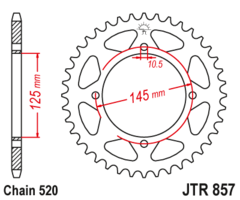 Звезда задняя JT R 857.45 ZBK Yamaha XT 600 XTZ 660