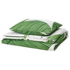 Комплект постельного белья IKEA KUNGSCISSUS (КУНГСКИССУС), Односпальный, Белый с рисунком, 150x200, 50x80 см