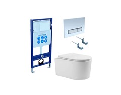 Aquatek SET Aquatek МИЯ 4в1 SET Aquatek МИЯ 4в1 (рама Aquatek Standard INS-0000012+ кркпеж KKI-0000002+клавиша KDI-0000022+унитаз МИЯ AQ2004-00 с тонким сиденьем soft-close фото