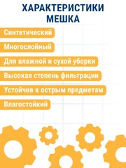 Мешки ПРАКТИКА для пылесосов EDON, ДИОЛД, ЗУБР и др., до 22 л., синтетика, уп. 2 шт. (792-391)