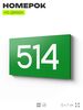 Номер на дверь 514, табличка на дверь для офиса, квартиры, кабинета, аудитории, склада, зеленая 120х70 мм, Айдентика Технолоджи
