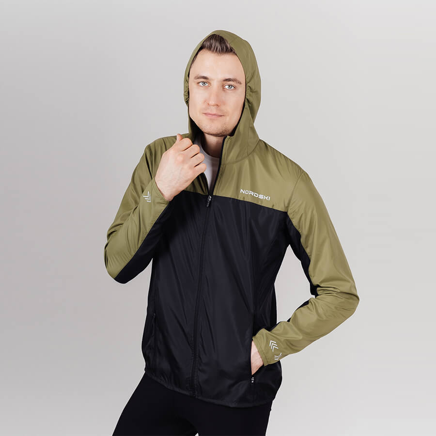 Мужской беговой костюм Nordski Rain olive-black - 5