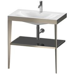 Duravit XViu XV4715OB140 Консоль напольная, 850x800x480мм с полкой, с раковиной без перелива, 1 отв., цвет: champagne matt/black high gloss lacquer фото