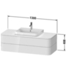 Duravit Happy D.2 Plus HP497209292 Тумба подвесная 408x1300x550мм 2 ящика, цвет: stone grey satin matt