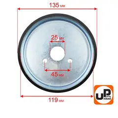Диск фрикционный UNITED PARTS для снегоотбрасывателя D135хd119хd25мм, между отверстиями крепления 46мм, толщина 20мм (KC21-02-11A)