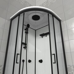 Душевая Кабина Прайм-Блэк-Вельвет 90*90 А матовое стекло