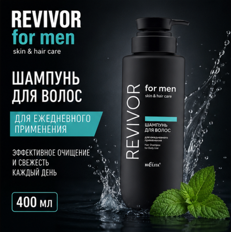 Шампунь для волос для ежедневного применения 400мл Skin&Hair Care Revivor for Men