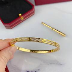 16237- Браслет LOVE small model pave lux качество white/rose/yellow VGOLD