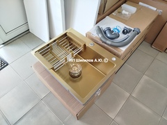 Кухонная мойка врезная из нержавеющей стали Аква Симфония ПВД Aqua Symphony золото PVD
