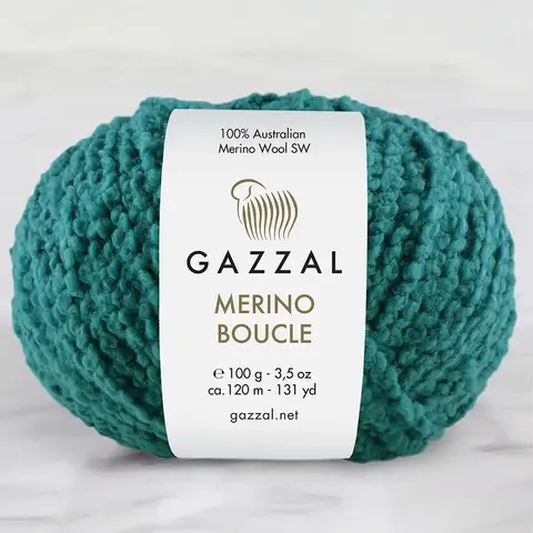 Пряжа Gazzal Merino Boucle 3770 изумруд