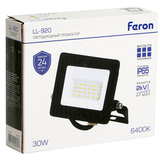 Прожектор светодиодный ДО-30w 6400К 2400 Лм IP65 черный LL-920 32101 FERON — фото 8