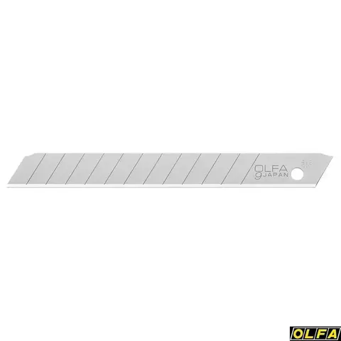 OLFA 9 мм, 10 шт, в пластиковом кейсе, сегментированные лезвия (OL-ASB-10)