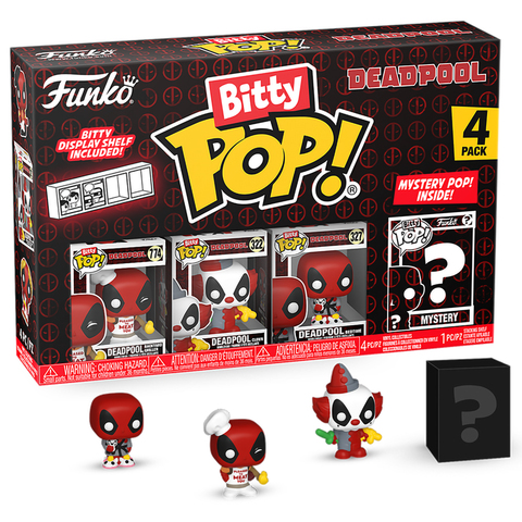 Funko Bitty POP! Deadpool (Backyard Griller + Clown + Bedtime + Mystery) 4PK