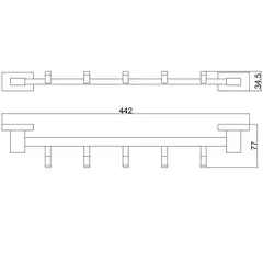 Планка с 5-я крючками BELZ B90415-5, графит