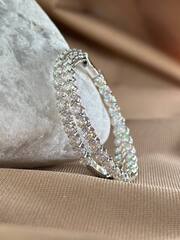 Серьги-конго Tiffany из серебра с муассанитами 3мм d30/40/50mm