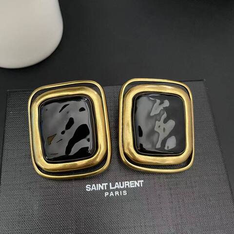 Серьги клипсы крупный прямоугольник в стилистике YSL