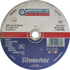 Абразивный отрезной диск Silverstar 230x1,9x22,23 мм A46V F41 INOX Sonnenflex 00879 SFMC