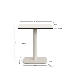 Dina Уличный стол белый на белом металлическом основании 68 x 68 x 70 см