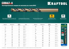 KRAFTOOL COBALT-8, 13.0 х 151 мм, сталь М42, HSS-Co(8%), сверло по металлу (29656-13)