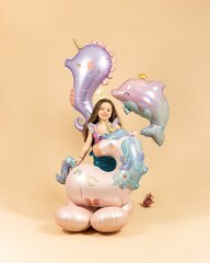 Шар Г Фигура, Морской конек-единорог, Сиреневый, 36''/91 см, 1 шт.