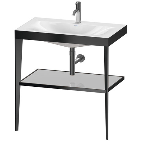 Duravit XViu XV4715OB210 Консоль напольная, 850x800x480мм с полкой, с раковиной без перелива, 1 отв., цвет: black matt/crome