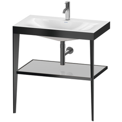 Duravit XViu XV4715OB210 Консоль напольная, 850x800x480мм с полкой, с раковиной без перелива, 1 отв., цвет: black matt/crome фото