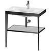 Duravit XViu XV4715OB210 Консоль напольная, 850x800x480мм с полкой, с раковиной без перелива, 1 отв., цвет: black matt/crome
