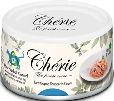 Pettric Cherie Hairball Control влажный корм для кошек (тунец с морским лещем) в подливе 80 гр