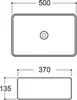 Aqueduto Espiral ESP0440 Раковина накладная прямоугольная, 50x37, цвет: чёрный матовый