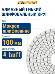 Круг алмазный гибкий шлифовальный ПРАКТИКА 100 мм для мокрого шлифования, buff (925-525)