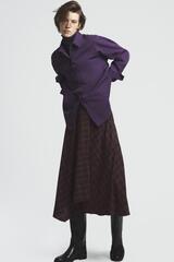 ZARA ЮБКА МИДИ В КЛЕТКУ С ДЕКОРОМ, КОРИЧНЕВЫЙ
