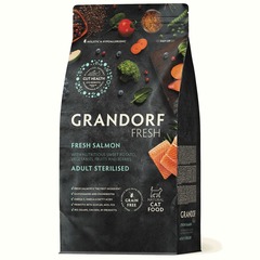 Grandorf Fresh сухой корм для стерилизованных кошек свежее филе лосося с бататом 400 гр