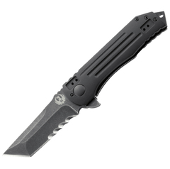 Фото Складной нож CRKT R2104K Ruger® Knives 2-Stage™ Compact With Veff Serrations™, сталь 8Cr13MOV Blackwashed Combo Blade, рукоять алюминий/сталь