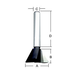 Фреза «ласточкин хвост» 12,7х32х12,7х8 мм; 14° Makita D-10899