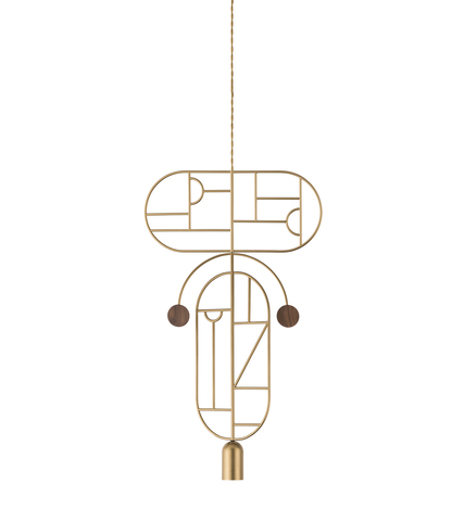 Фото: Подвесной светильник NOMON HOME WOODEN DOTS, CONF. 9, GOLD/WALNUT - основной вид